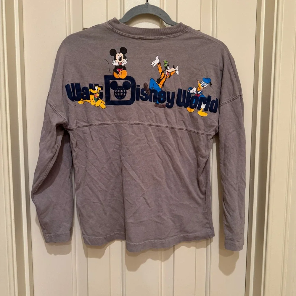 Disney Spirit Jersey Kids Large Grey Walt Disney World Mickey & Friends Shirt